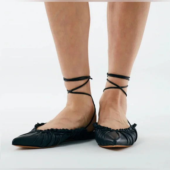 Tibi New in Box Sergei Flat in Black, size 37 - Picture 3 of 16